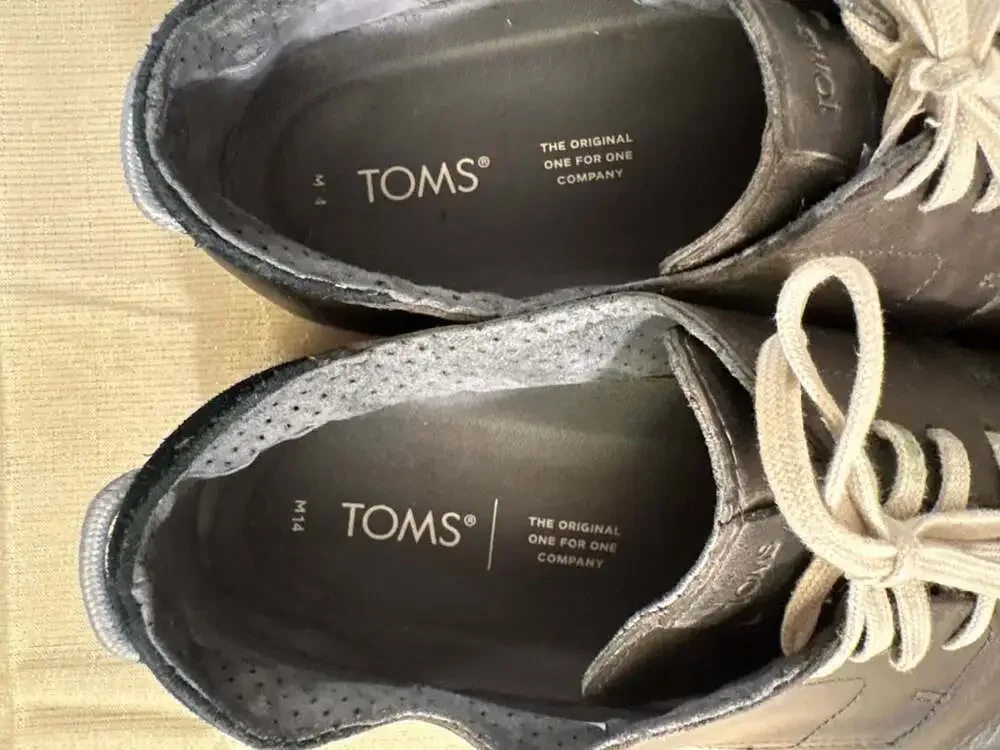 TOMS Navi Oxford Size 14 Dark Brown Leather Casual Dress Shoes